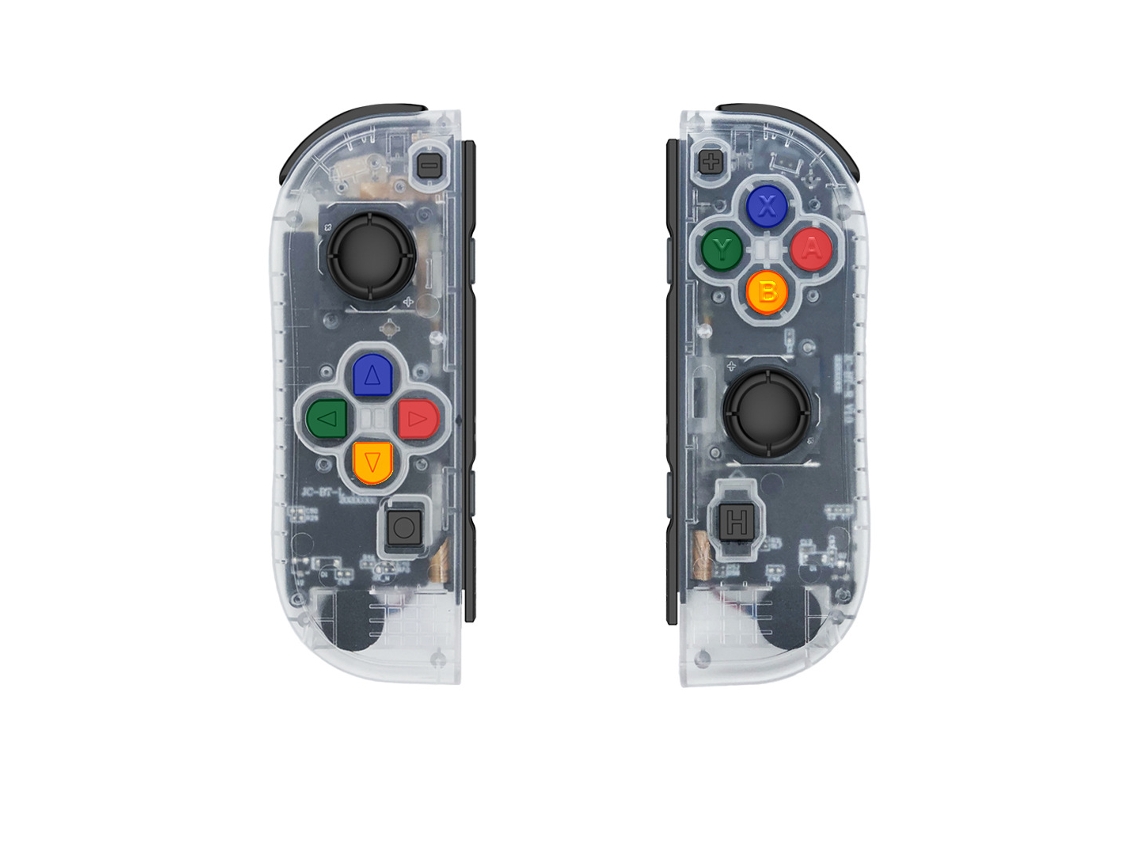 Mando de interruptor, mandos izquierdo y derecho, Bluetooth JCK blanco translúcido YUNZII (con un par de muñequeras)