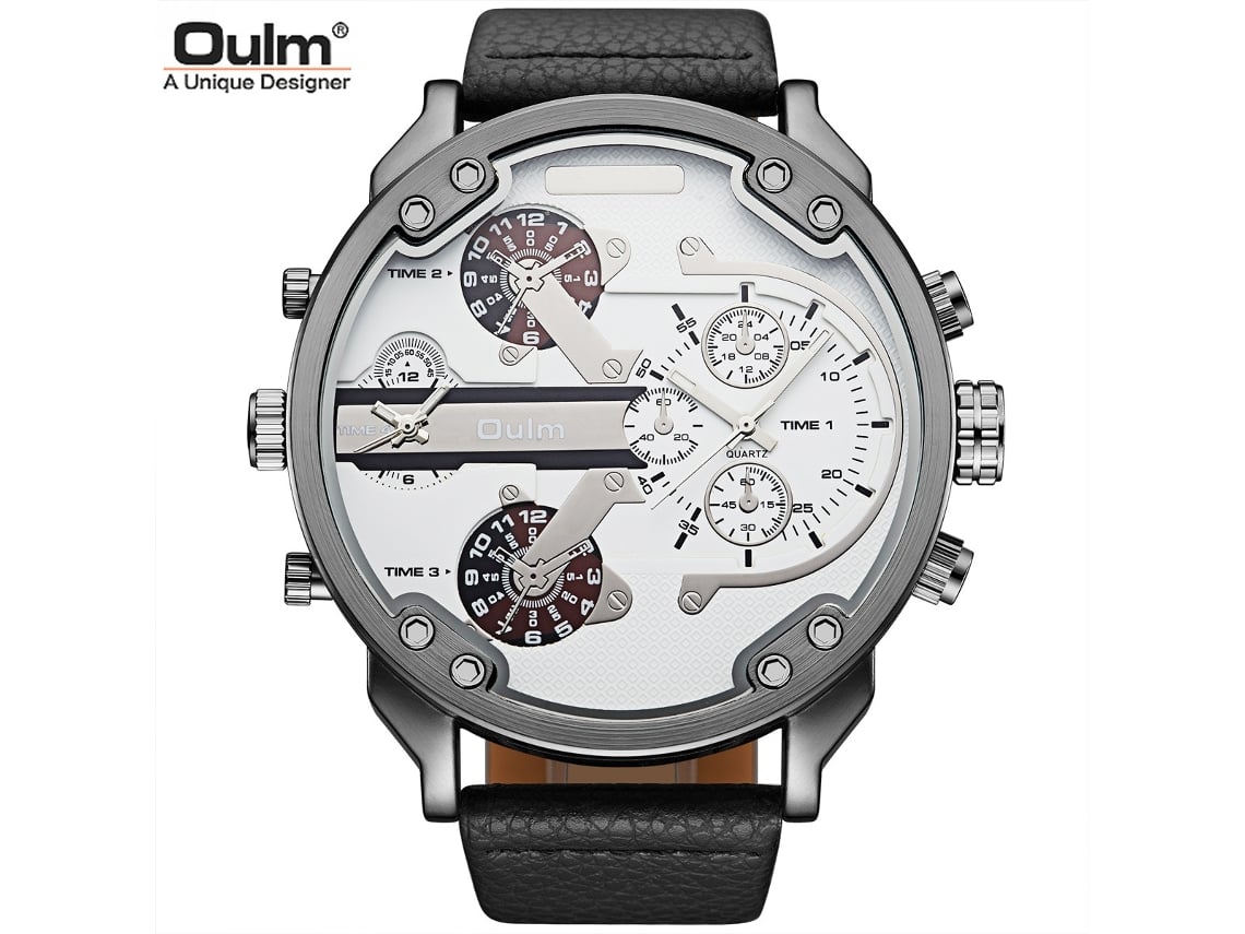 Reloj De Hombre De Esfera Grande, Moderno, Negro, Con Doble Huso Horario Y Diseño De Pistola, Ideal Para Deportes Al Aire Libre (blanco).