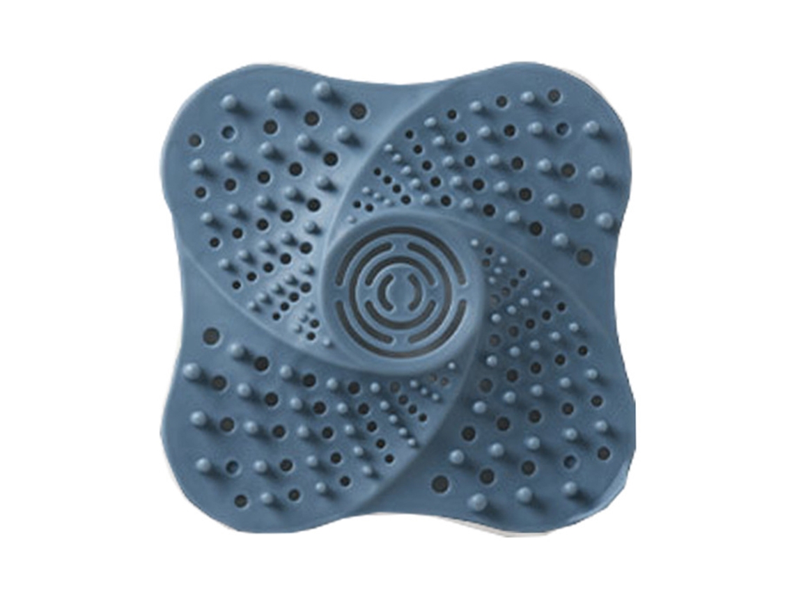 Recogedor de pelos de desagüe de ducha azul de silicona reutilizable antiobstrucción