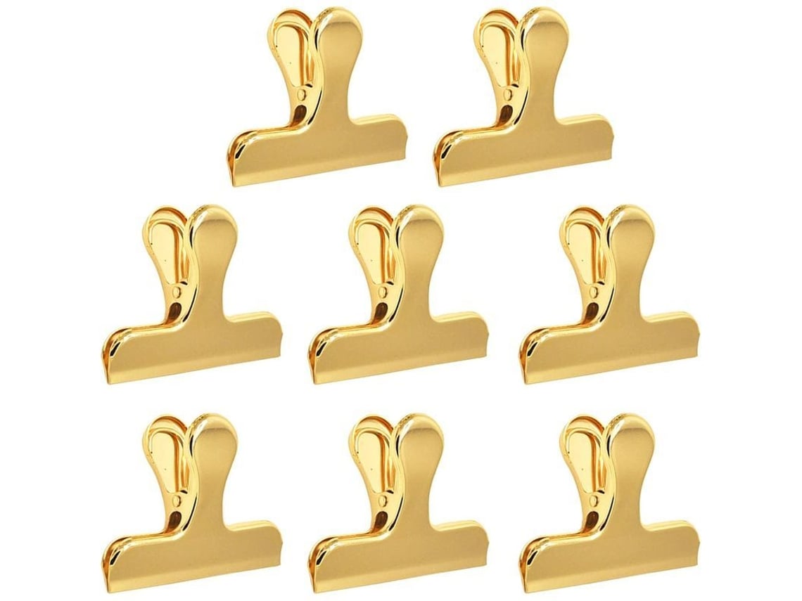 2026da-set De 8 Clips De Bolsa De Acero Inoxidable Resistente, Cierre Duradero Para Cocina Y Hogar - Oro