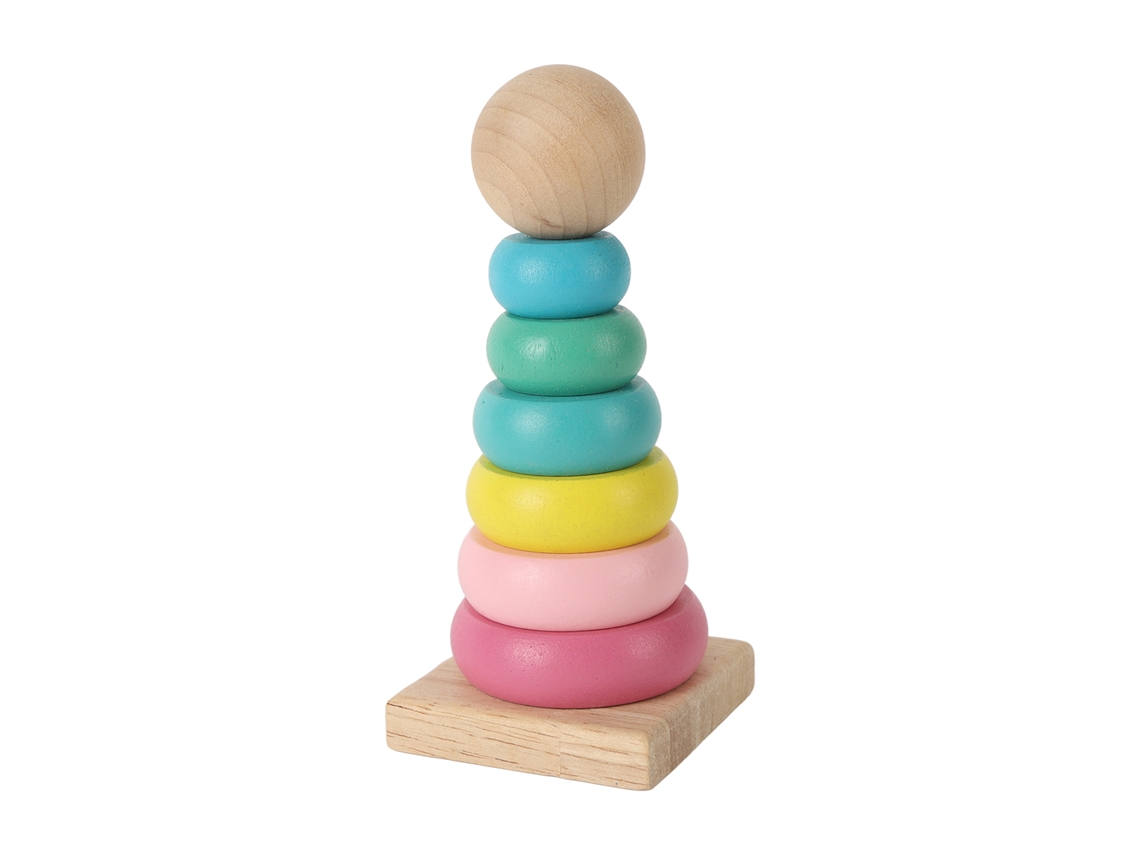 2026yncm--juguete De Anillos Apilables De Madera Educativo Colorido Para Bebés Y Niños Pequeños
