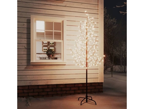Árbol con flor de cerezo con 220 Luces VIDAXL 345133 (220 cm - Blanco)