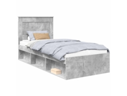 Maison Exclusive - Estructura De Cama Concreto 90 X 200 Cm Madera De Pino Macizo