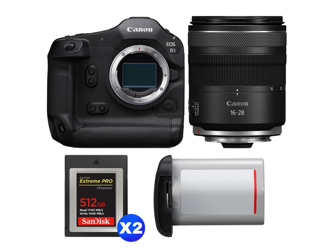 Canon Eos R1 + Rf 16-28mm F/2.8 Is Stm + 2 Sandisk 512gb Extreme Pro Cfexpress Type B + Canon Lp-e19 + Ebook “20 Consejos Para Fotos Que Impactan”