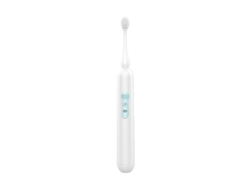 Cepillo de dientes eléctrico sónico y vibratorio recargable Sfushos para adultos y parejas, cerdas suaves (m09 versión actualizada en inglés, blanco)