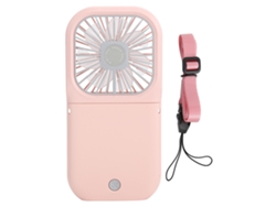 Ventilador de cuello USB portátil, 3 velocidades, rosa