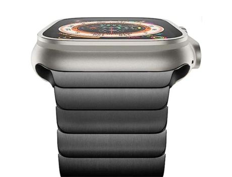 Pulsera De Titanio De Acero Inoxidable Para Apple Watch Series 7 45 Mm Negro