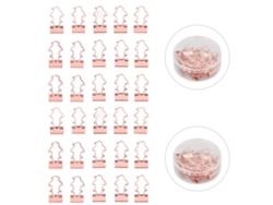 30 Pinzas Doradas Y Rosas Con Forma De Pingüino Con Caja Para La Escuela, La Oficina Y El Hogar.