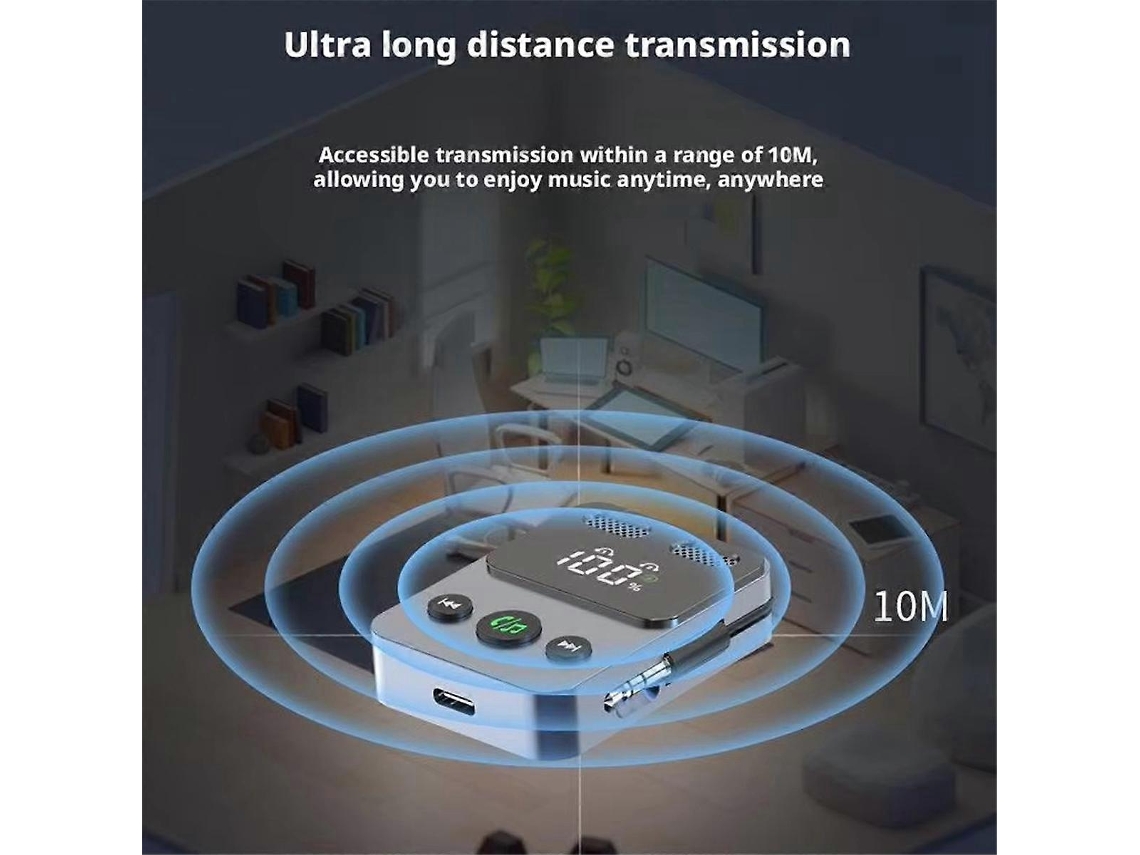 Adaptador auxiliar receptor y transmisor Bluetooth 5.3 Tecnología A2DP Rosewell