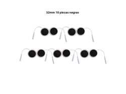 Electrodos de gel autoadhesivos de 32 mm para EMS, tipo MDUG (10 unidades en color negro)