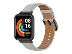Correa de piel auténtica ajustable para Xiaomi Redmi Watch 2 Lite - canoso