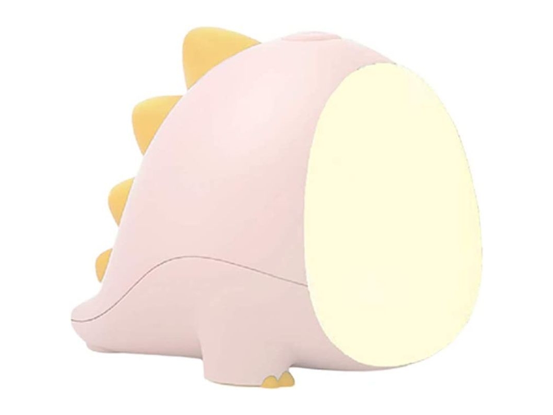 Lámpara de noche Veeki con forma de dinosaurio para niños, recargable por USB, de silicona, con temporizador de 45 minutos y protección ocular.