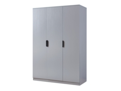 Armario Eiselfing MDF 176x120x52 cm Gris [EN.CASA] (3 Puertas, 1 Barra, 4 Compartimentos)