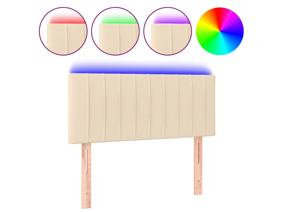 Maison Exclusive - Cabecero Con Led De Tela Color Crema 100x5x78/88 Cm