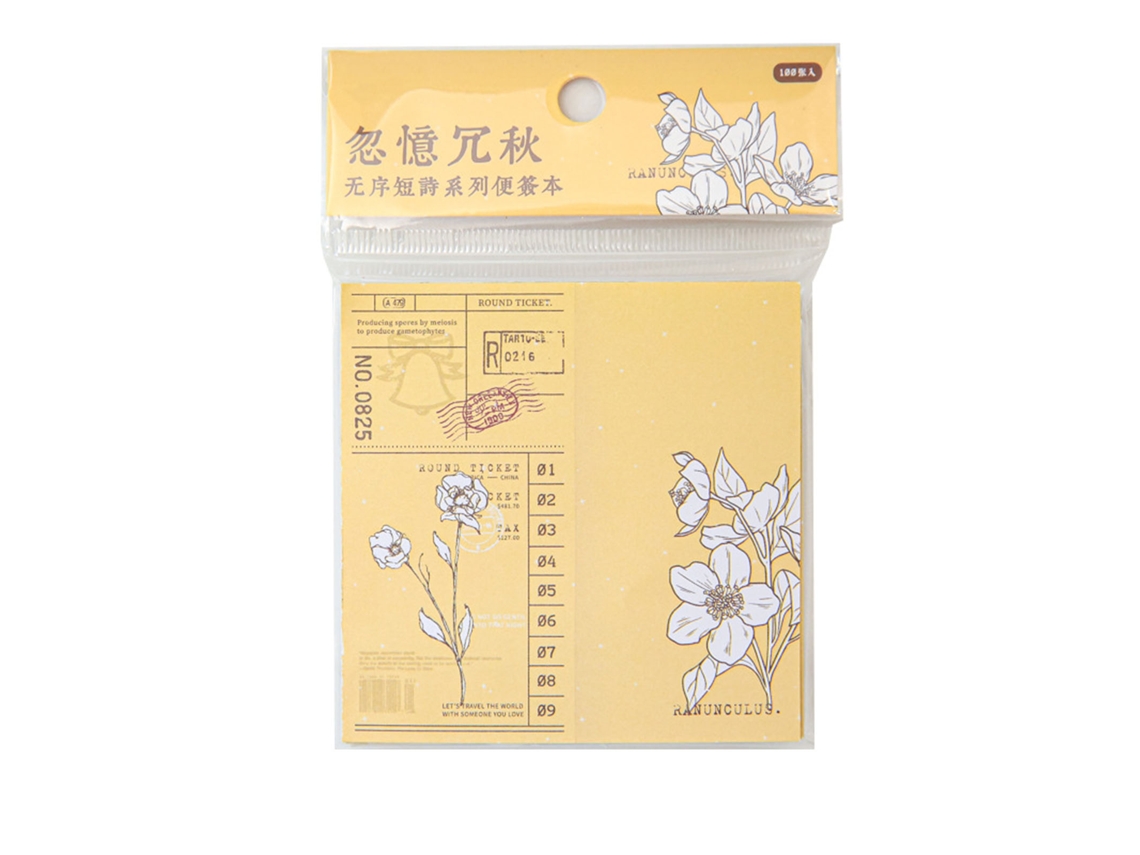 100 Hojas Bloc Notas De Bolsillo Con Patrón Floral Bonito Y Estilo Para Escribir Suave