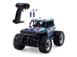 Coche De Control Remoto, Vehículo Todo Terreno Eléctrico Recargable 2.4g Con Luces Led 2 Baterías, Regalo De Juguete Para Niños Niñas, Azul