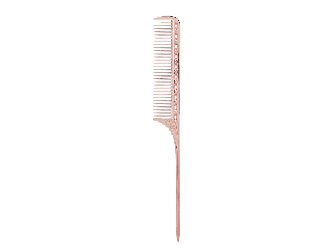 Peineta Profesional Para Peluquería Con Cola De Rata, Estilo Metálico, Aluminio Oro Rosa.