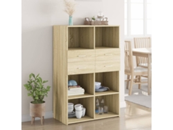 Aparador De Madera De Ingeniería Roble Sonoma 80x42,5x124 Cm