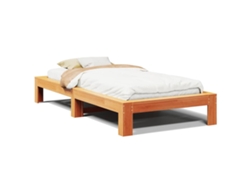 Maison Exclusive - Cama Sin Colchón Madera Maciza De Pino Marrón Cera 100x200 Cm