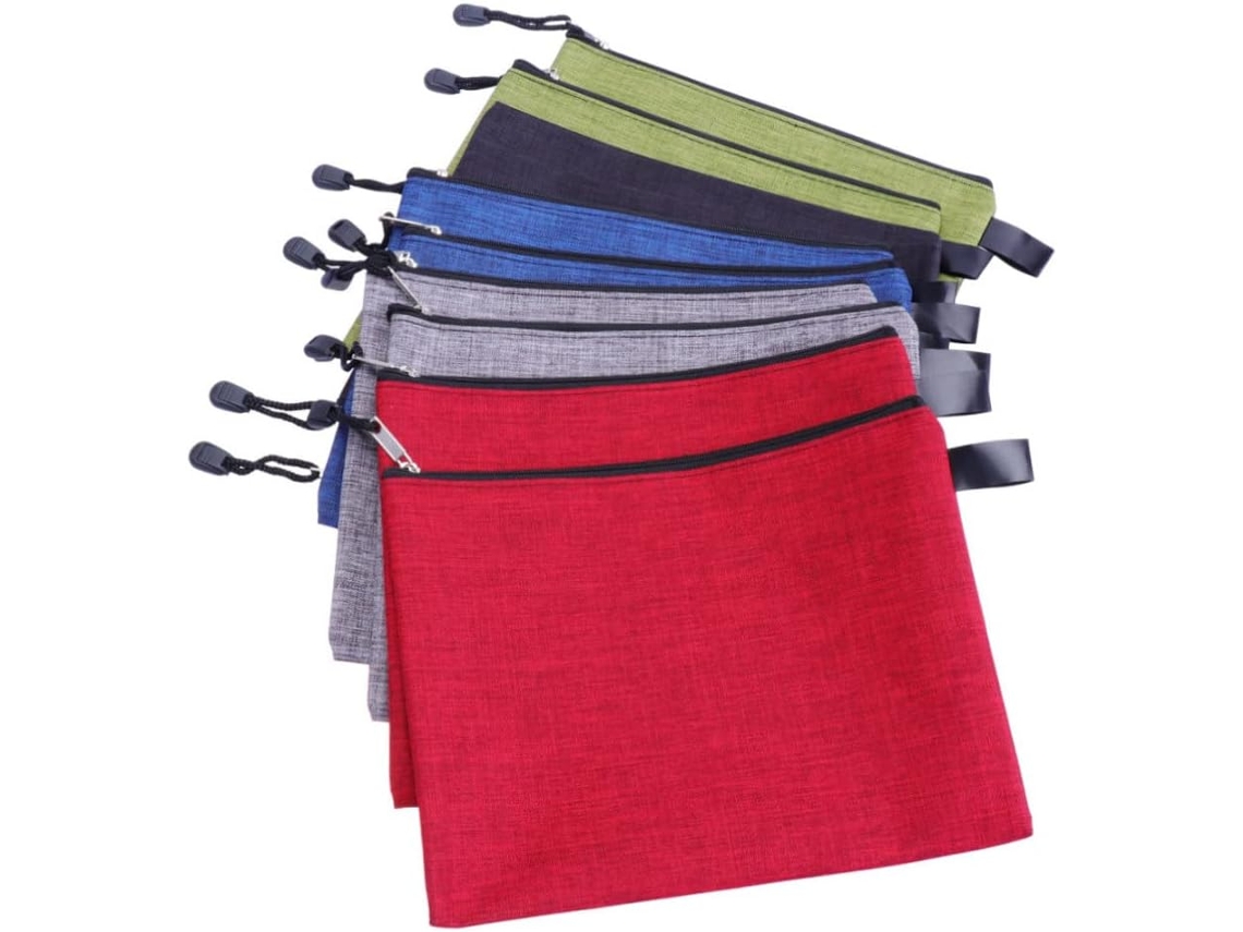 Nuobesty Juego De 10 Estuches Impermeables Oxford Con Cremallera, Bolsas De Almacenamiento Gruesas Para Documentos