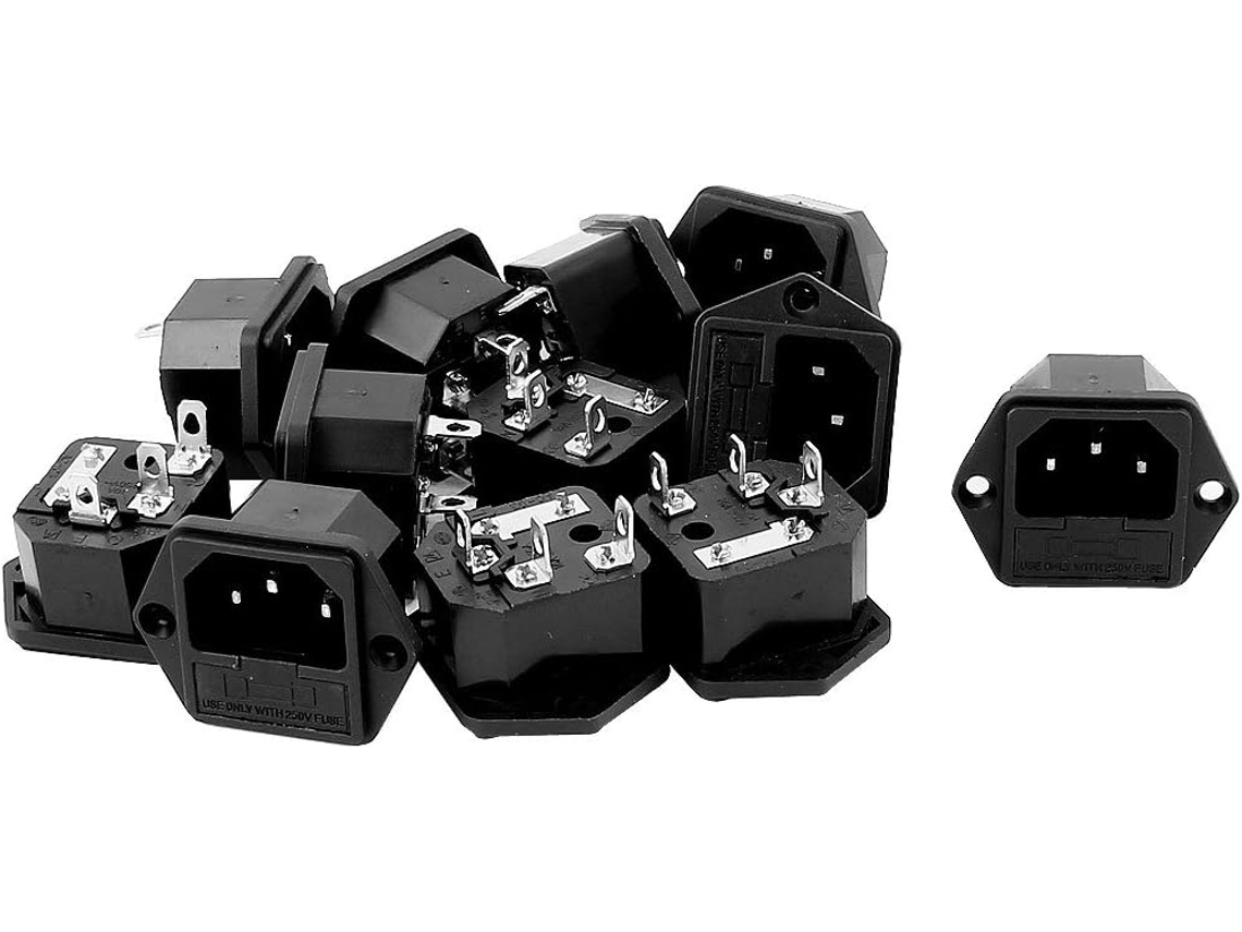 Unidades 12 Portafusibles Accesorios, Conector Entrada Macho Iec320 C14 250 V 16 A Electrónica