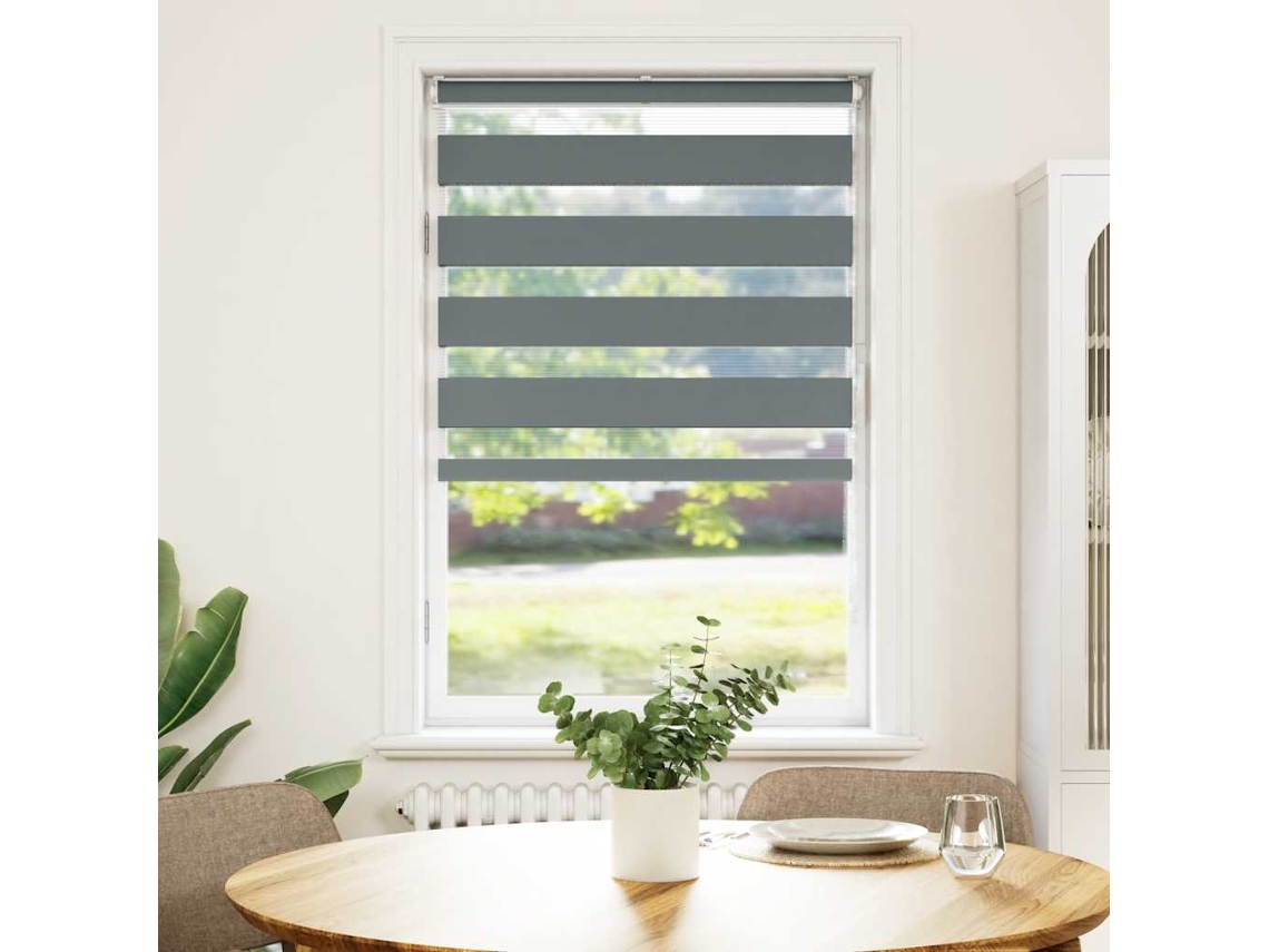 Maison Exclusive - Estor Cebra Gris Oscuro 75x150cm Tejido Ancho 70,9 Cm Poliéster