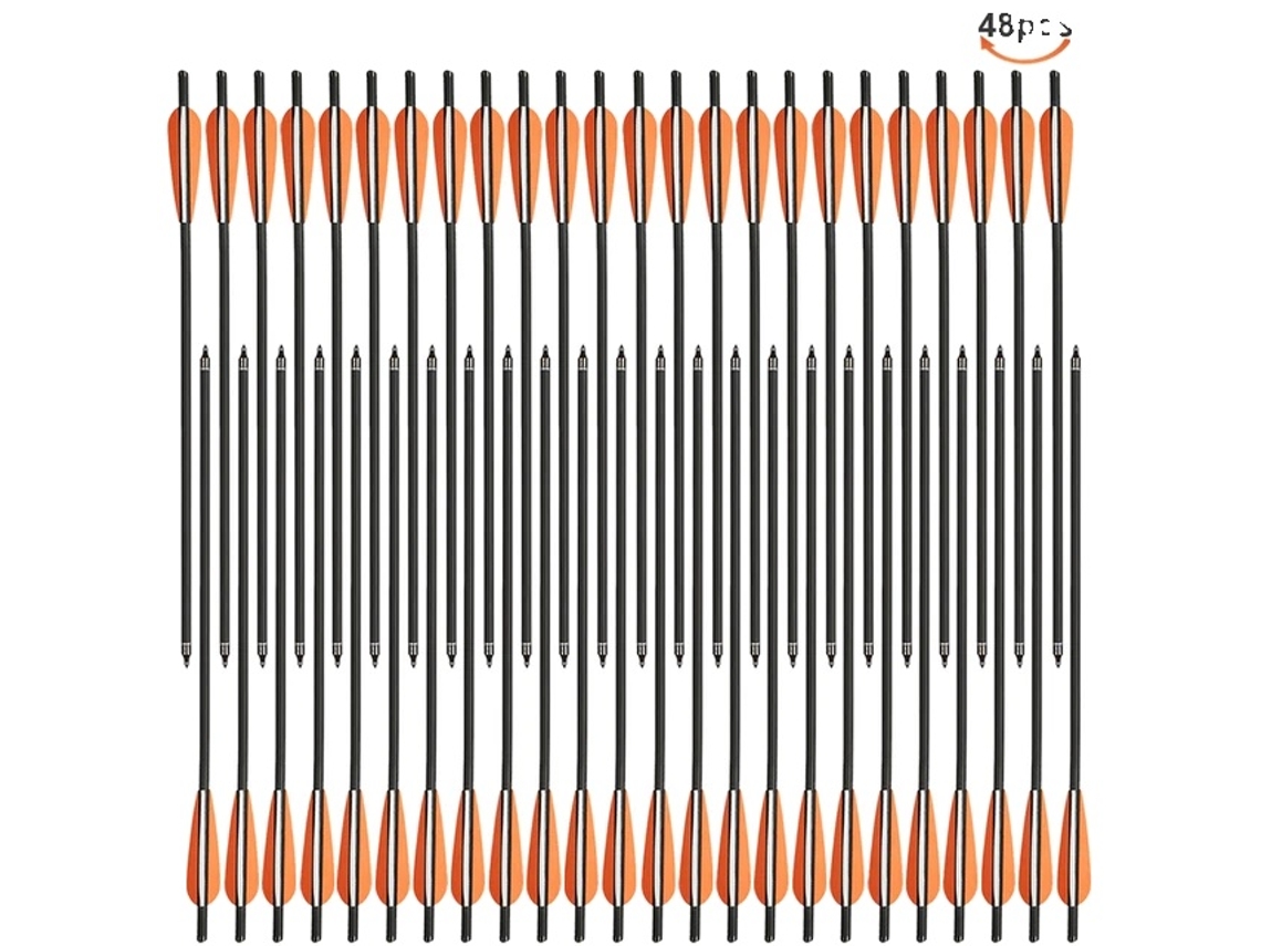 Flechas de carbono, material de carbono mixto, punta de flecha extraíble, 48 piezas de 20 pulgadas o OEM