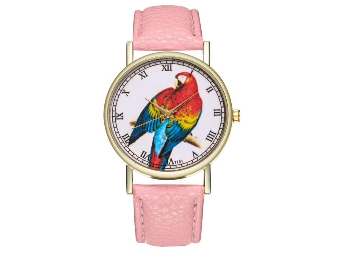 Reloj De Cuero Artificial Zhoulianfa Unisex Moda Reloj De Pulsera Cuarzo Rosa