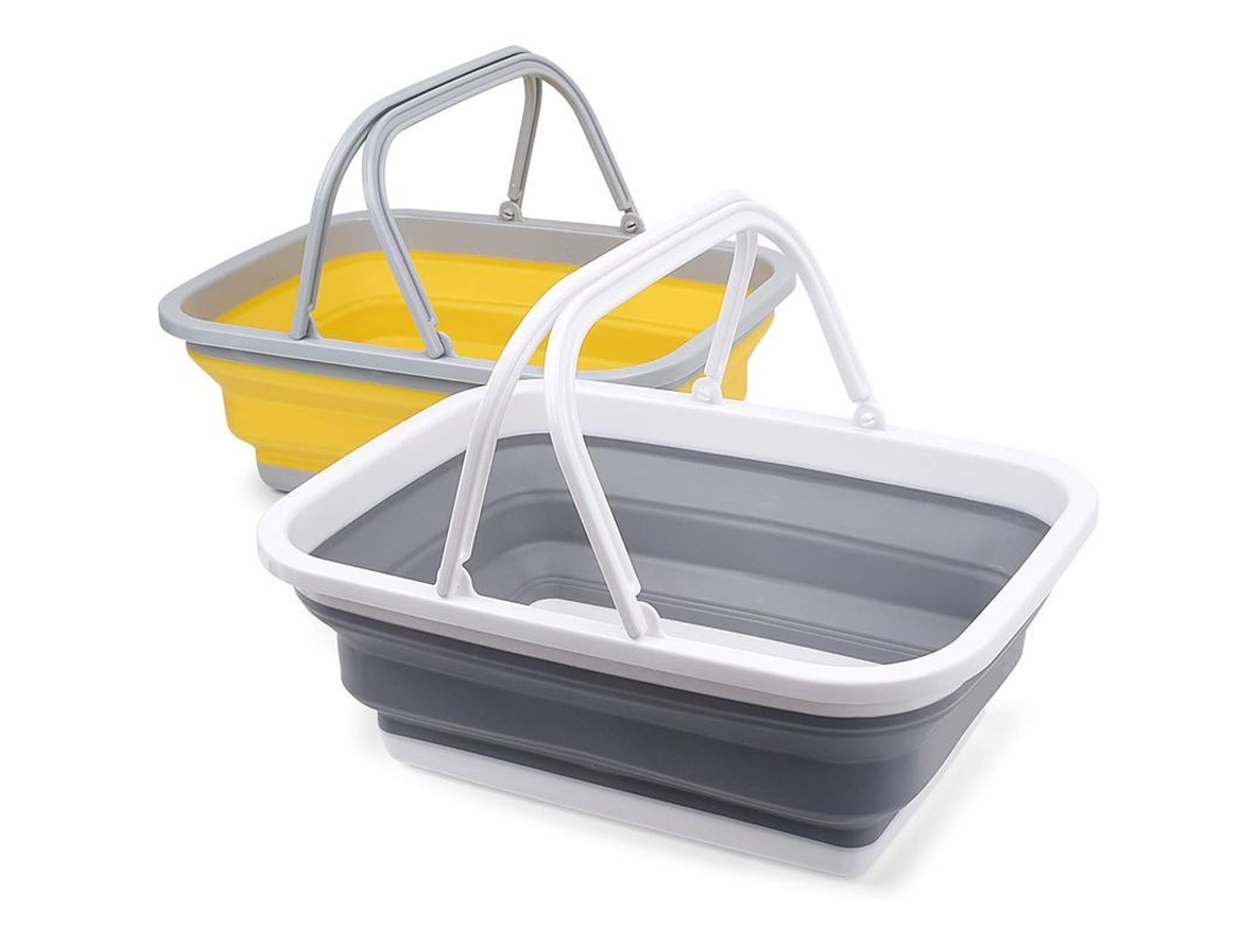 2026da-fregadero Plegable De Camping 2 Piezas, Grande Ligero Portátil Con Asa Para Exterior Interior Cocina Hogar