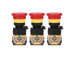 Botón De Parada De Emergencia, 3 Unidades, 22 Mm, Interruptor Pulsador De Encendido/apagado, Plástico De Ingeniería, 440 V, 10 A