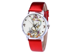 Reloj De Pareja Unisex De Cuarzo Con Correa De Cuero Pu Zhoulianfa Rojo