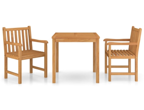 Conjunto 3 Conjunto de comedor de jardín VIDAXL madera maciza de teca