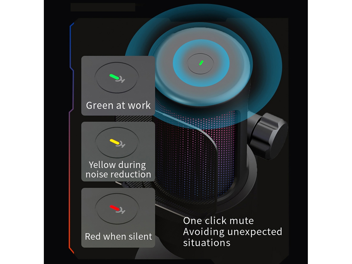 Micrófono Usb Para Juegos Con Iluminación Rgb, Trípode Cardioide, Función De Silencio Con Un Clic Para Pc Y Ps5, Color Rosa.