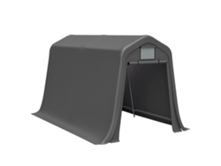 Cochera, material impermeable, estructura de acero resistente, color gris, 2,1 x 3,6 metros.