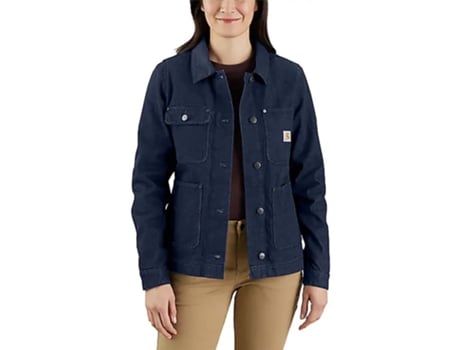 Casacos CARHARTT Jaqueta Jeans De Ajuste Relaxado Rugged Flex Azul L