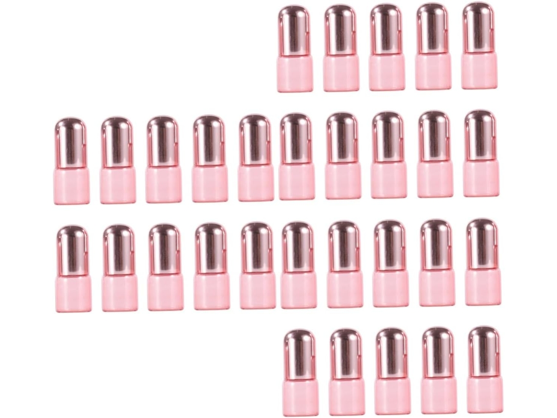 Juego De 30 Botellas Con Tapa Enrollable Color Oro Rosa, Botellas Para Aceites Esenciales Y Más.