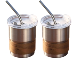 Juego 2 Vasos Café Acero Inoxidable 304 Doble Pared, Aislantes Resistentes Corrosión, Para Bebidas