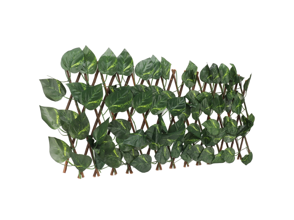 Seto artificial extensible con hojas de Epipremnum aureum para jardín