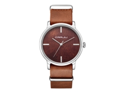 Reloj De Pulsera De Cuarzo Moda Para Mujer Y Hombre (cuerda Marrón Oscura+caja Plata Dial Marrón)