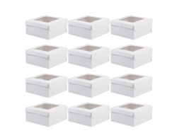 Juego de 12 cajas de papel kraft para cupcakes y muffins con ventana, ideales para regalar, hornear y viajar. Hengjian