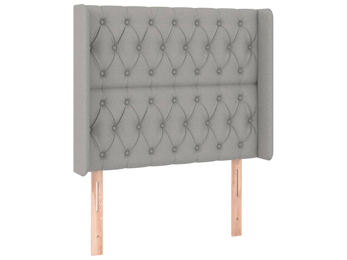 Maison Exclusive - Cabecero Con Orejas De Tela Gris Claro 93x16x118/128 Cm