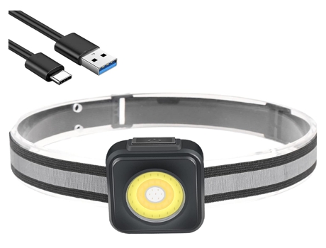 Linterna frontal, 1200 lúmenes altos COB con luz roja, linternas frontales LED superbrillantes con 4 modos, resistente al agua (negro)