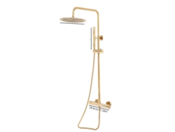 Sistema de ducha, función de doble rociado, altura ajustable, OEM dorado