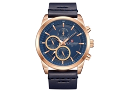 Reloj De Pulsera Naviforce Para Hombre, Resistente Al Agua Hasta 30 M, Con Correa De Pu De Estilo Lujoso.