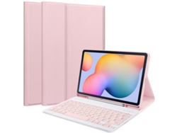 Capa Para Samsung Galaxy Tab A8 10.5 Polegadas Com Ranhura Para Caneta Adicionar Teclado Português Rosa