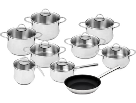 Batería de Cocina SILAMPOS Monsaraz Glass (9 piezas)