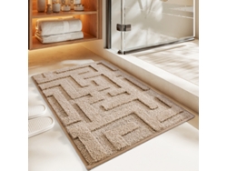 Alfombra de Baño LUUCOZK Antideslizantes Absorbentes Decoración Baño Secado Poliéster Marrón (60x90cm)
