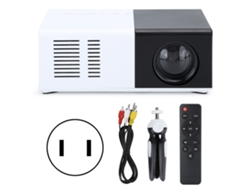 Proyector portátil en blanco y negro compatible con enchufe estadounidense de 100 a 240 V
