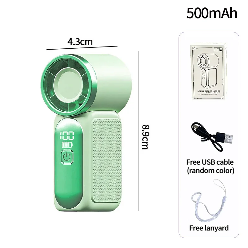Ventilador portátil de 16 °C con enfriamiento rápido, mini ventilador recargable con tacto frío MDUG (verde)