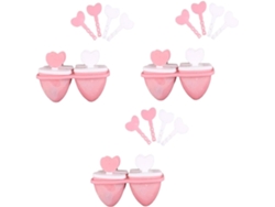 Juego de 3 moldes de silicona para paletas, gelatina y chocolate, molde para helado DIY, color rosa, Vayotoy
